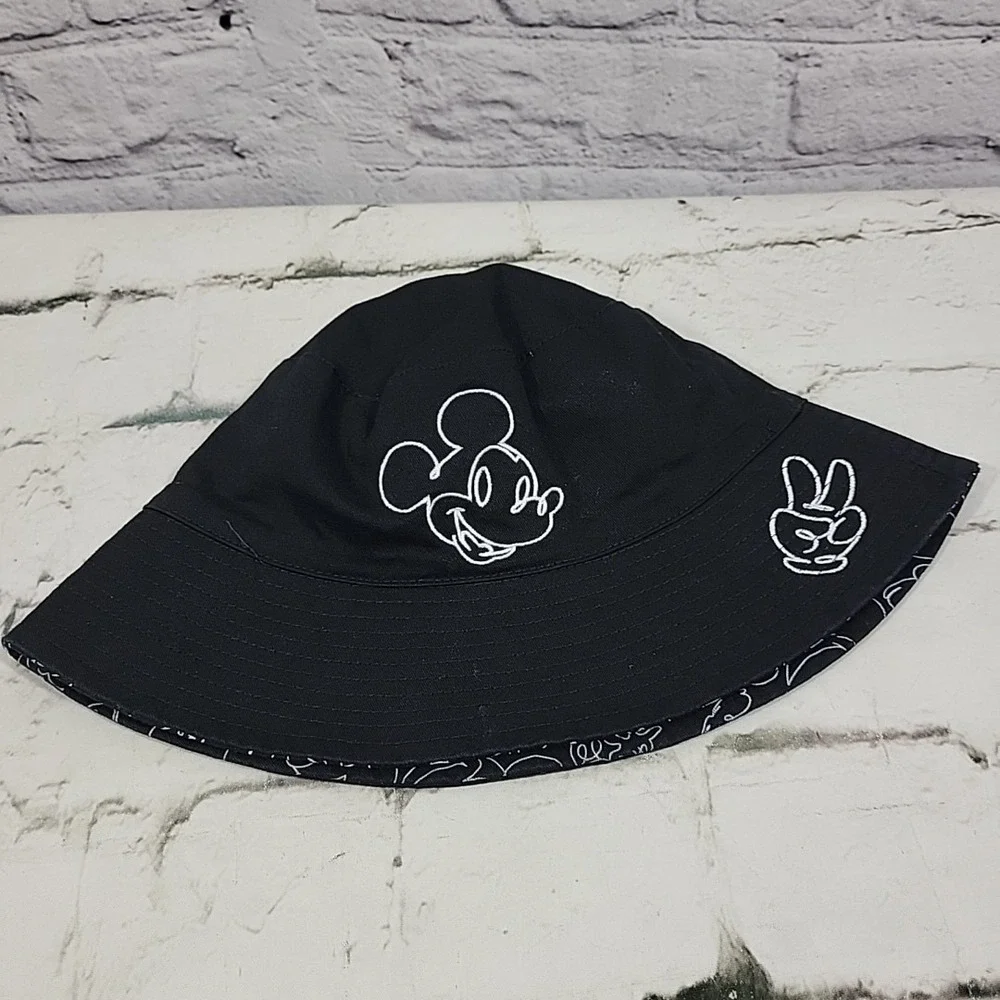 Disney Parks Mickey Mouse Allover Reversible Black Youth Bucket Hat